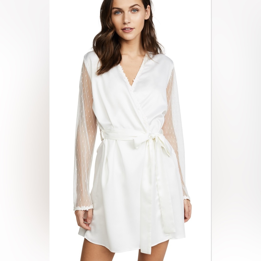 Flora Nikrooz Showstopper Charmeuse Robe With Lace Dress